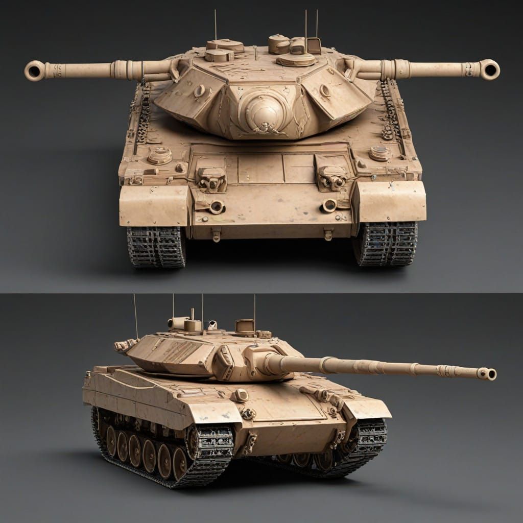 Battle Tank in Military Vehicle Art