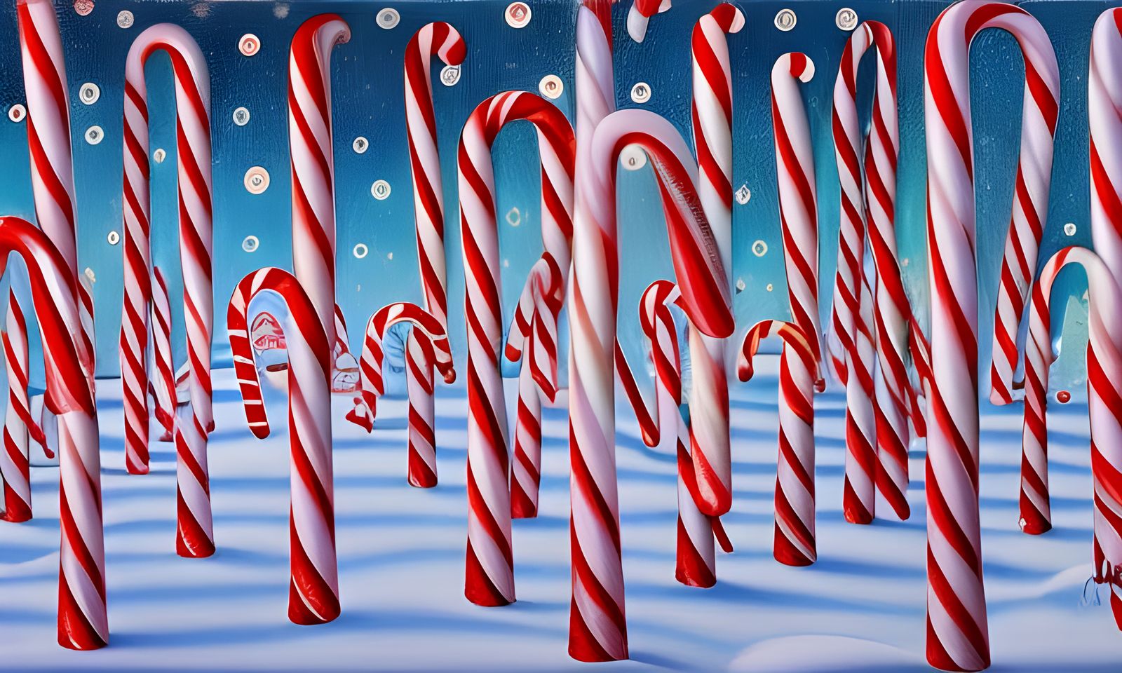 Candy Cane Forest: Intricate Oil Painting