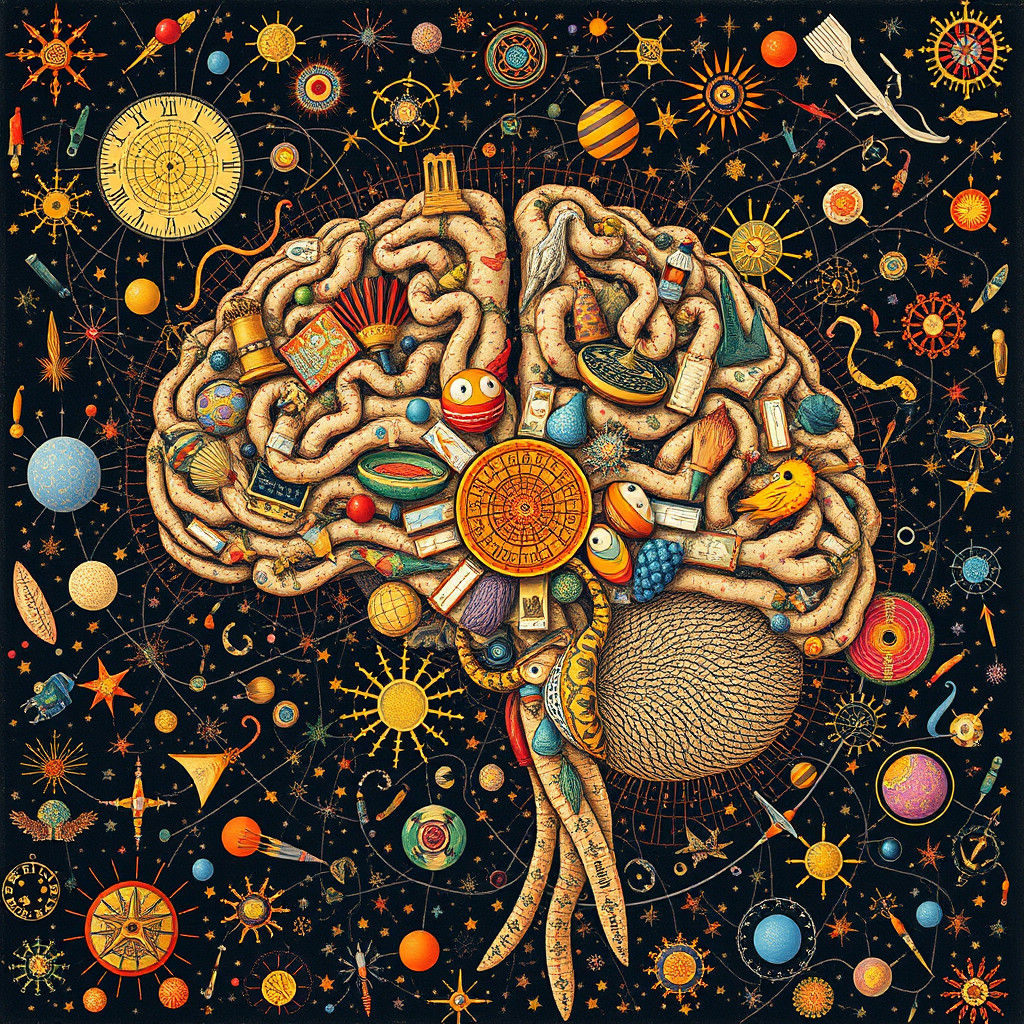 Surreal Folk Art: Limited Brain Capacity in Table