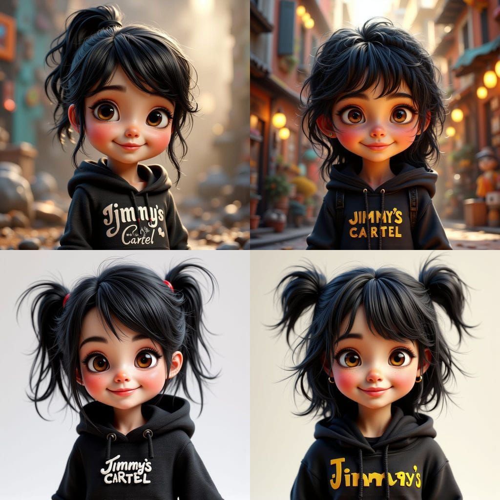 Cute Pixar Style Baby Girl in Hoodie