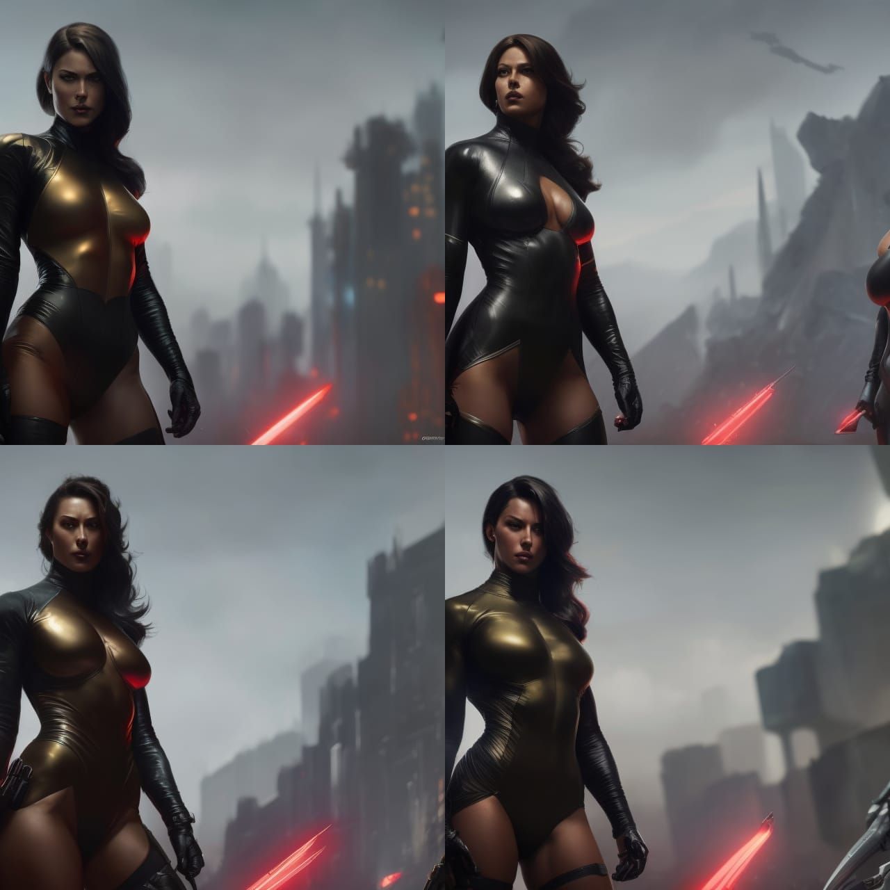 Voluptuous Spy: Dark Sci-Fi Concept Art