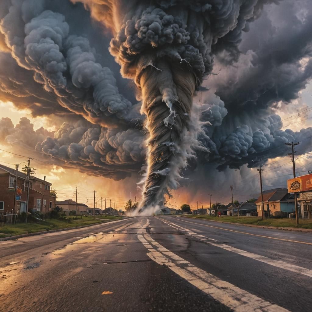 Tornado Street Art in Vibrant Colors