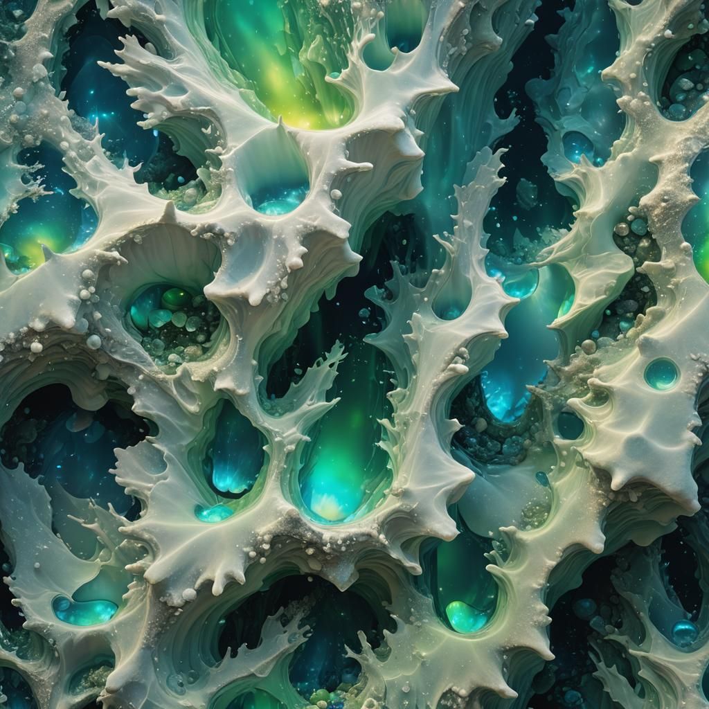 Iridescent Opal Aurora Borealis in Surreal Macro Photography