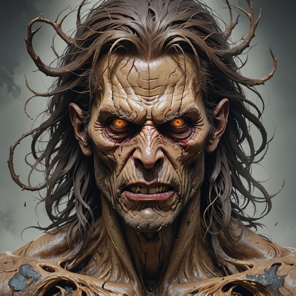 Demonic Neanderthal Slender Man Portrait in Unreal Engine