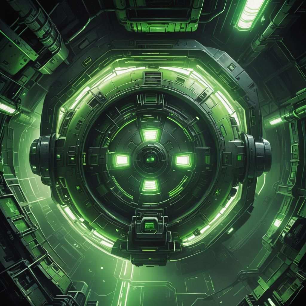 Green Escape Pod Descends in Sci-Fi Style