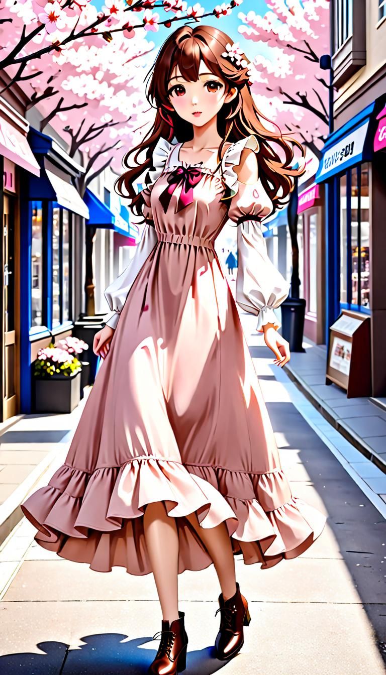 Anime Portrait: Korean Woman in Seoul Street Style