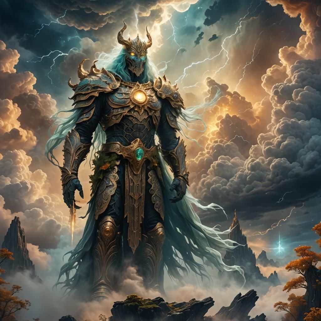 Ethereal Ghostly Guardian of Nature in Enchanted Sky