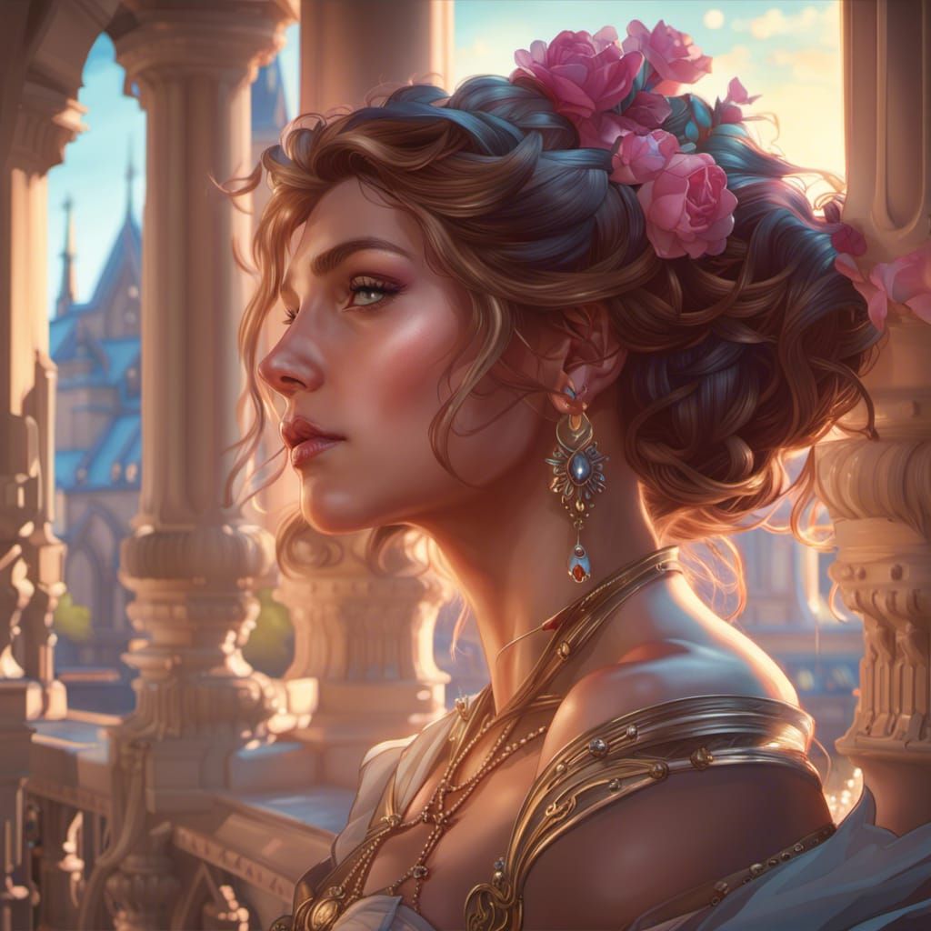 Romantic Princess Portrait with Dynamic Lighting