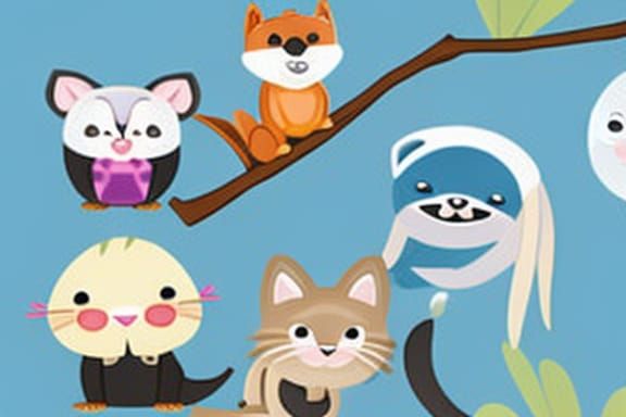 Cute Kawaii Animals in Nature