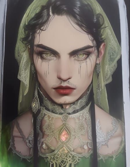 Gothic Duchess in Candlelight - Dark Academia Portrait