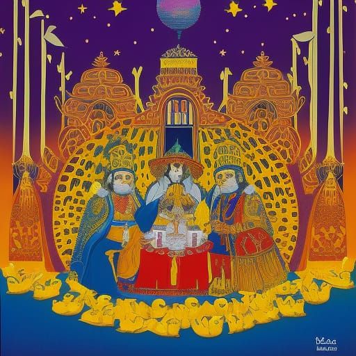 Surreal Walrus Dreamscape: Psychedelic Pop Art