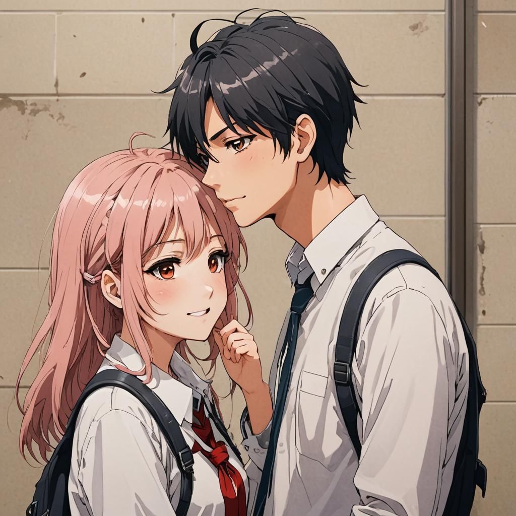 Anime Girl Blushing at School Bully