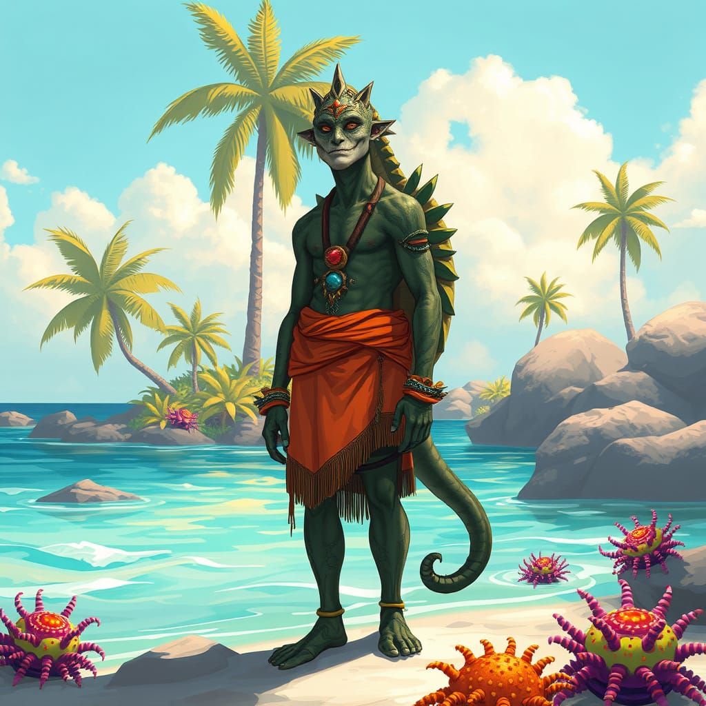 Argonian on Solstice Island: Tropical Beach Scene