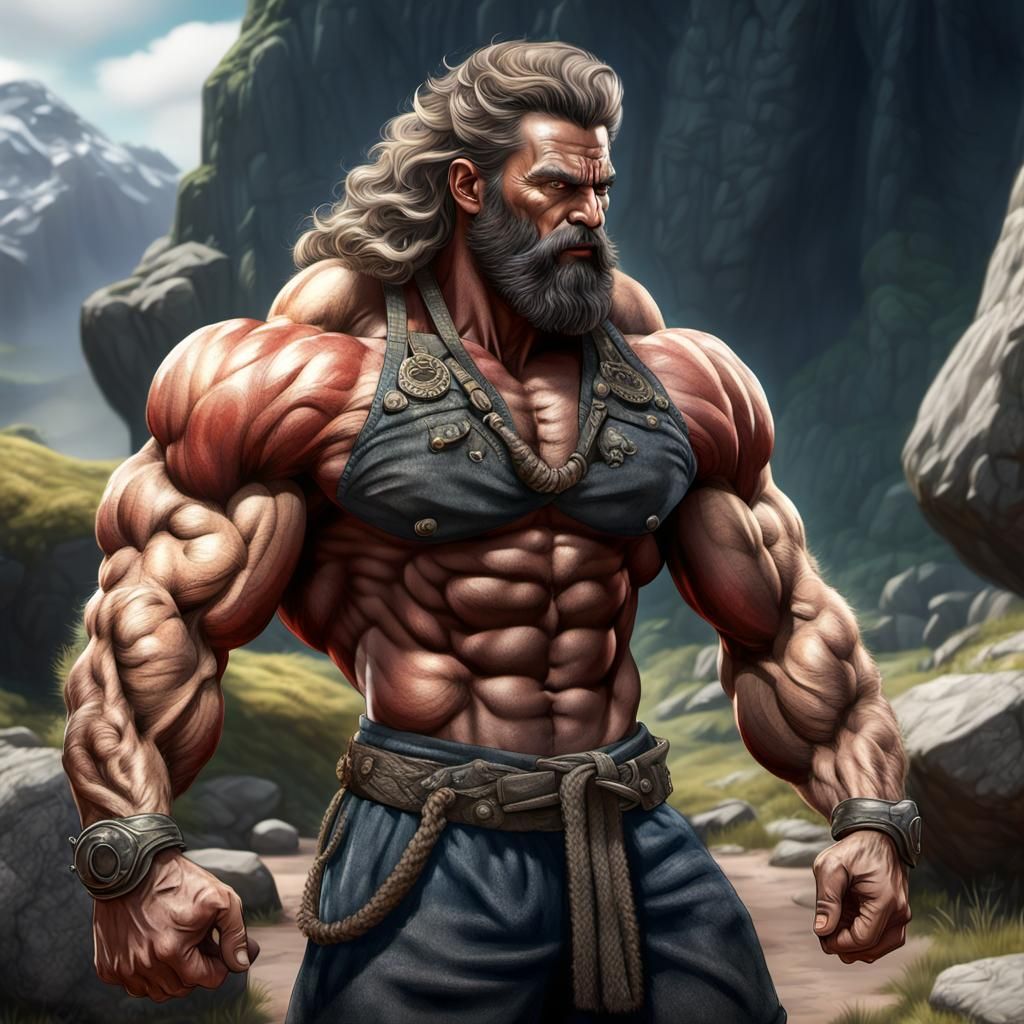 Muscular Bodybuilder Lifts Dolmen in Scotland