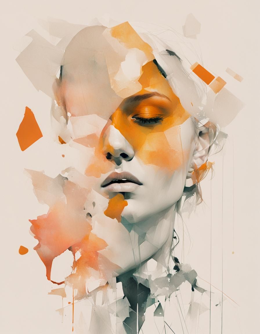 Abstract Portrait in Impasto Style