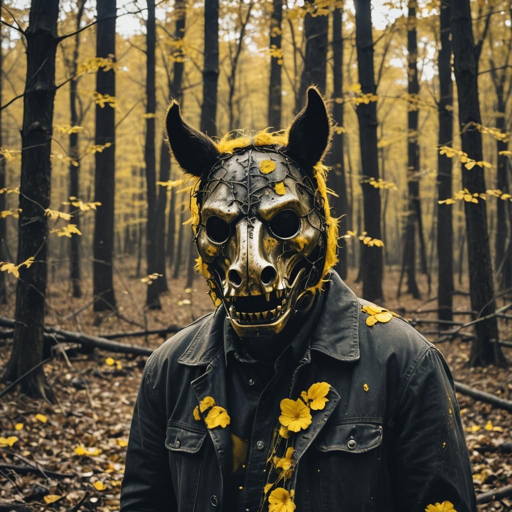 Grinning Horseman in Miasma, Body Horror Photoillustration