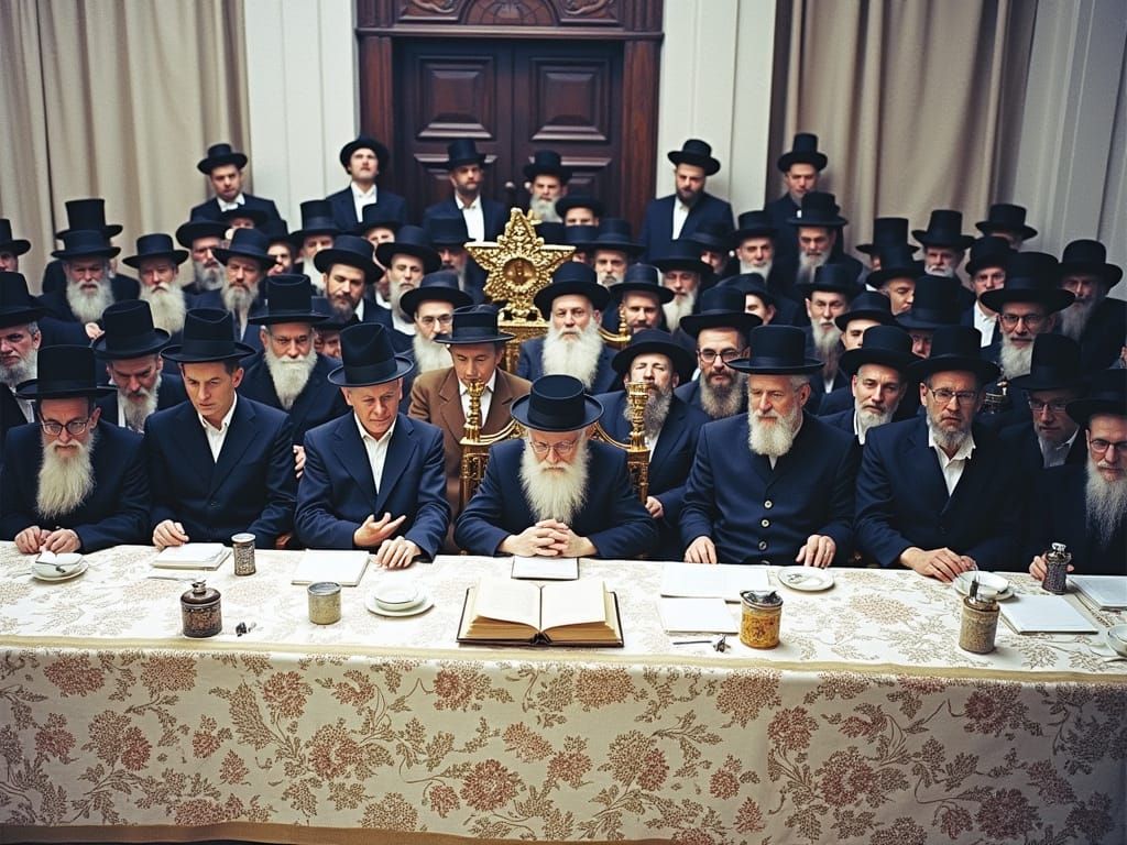 Viznitz Rebbe at Festive Hasidic Gathering