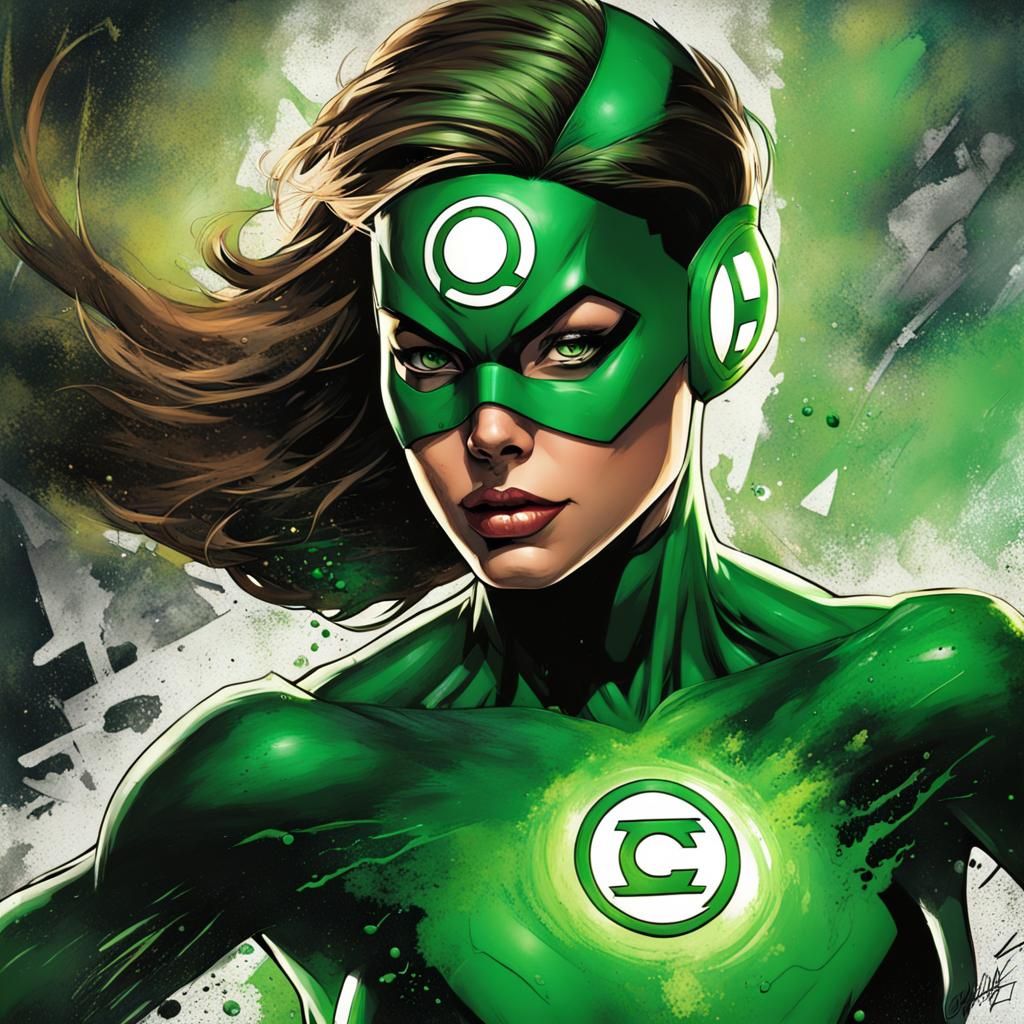 A female green lantern from DC comic books