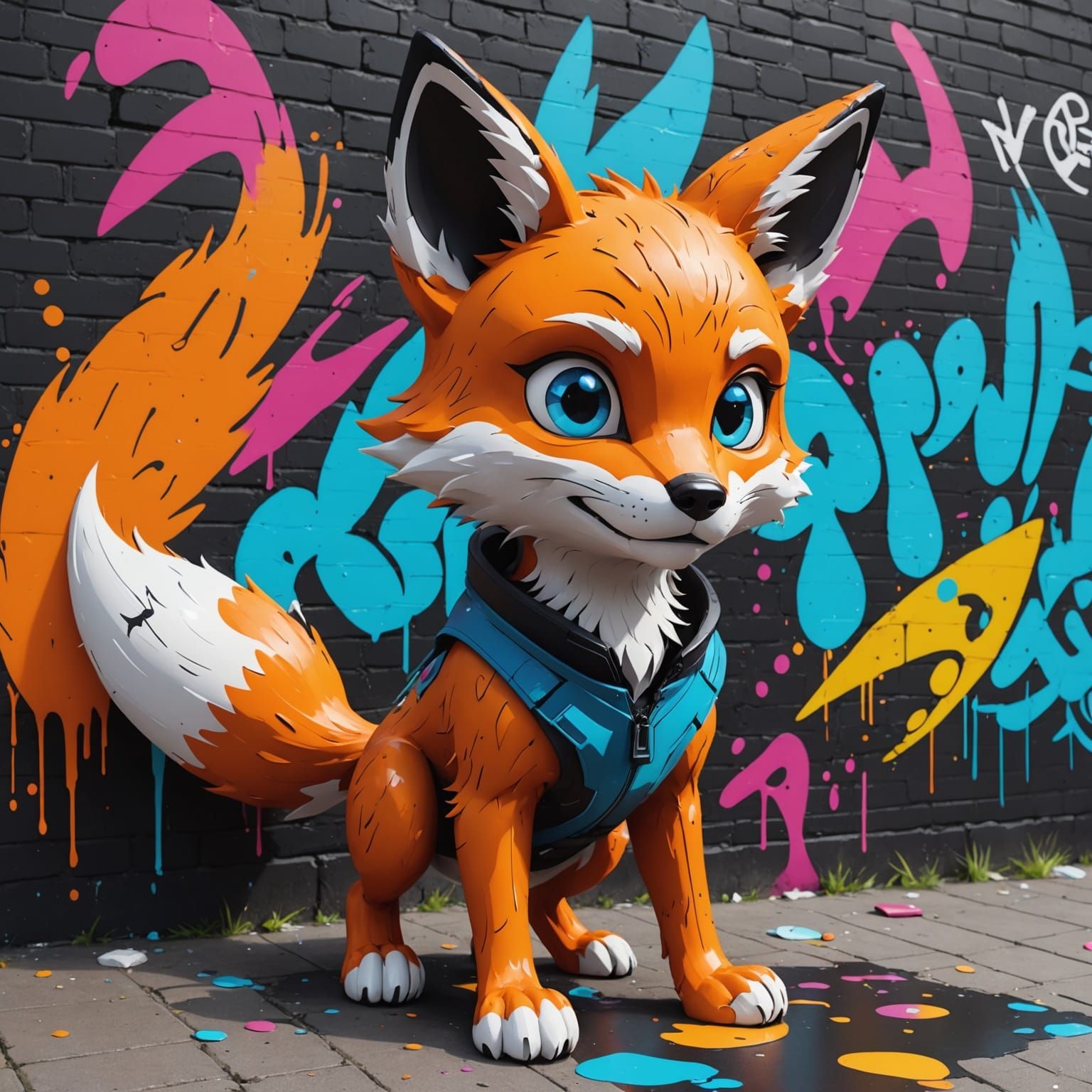 Fox Furries in VrChat as Graffiti Art