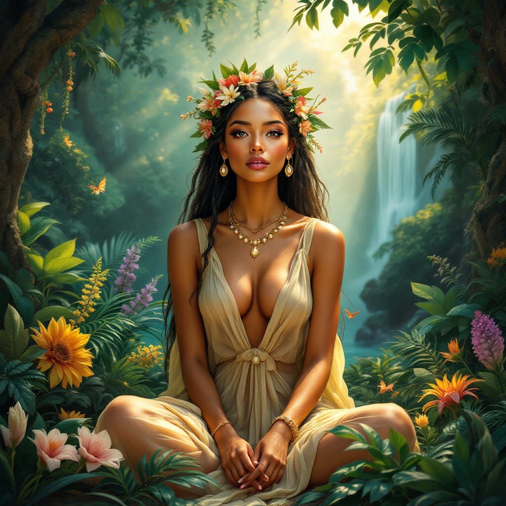 Majestic Empress in Lush Rainforest Setting