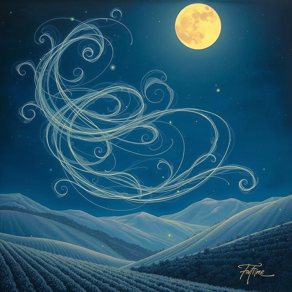 Ethereal Wind Patterns in Art Nouveau Style