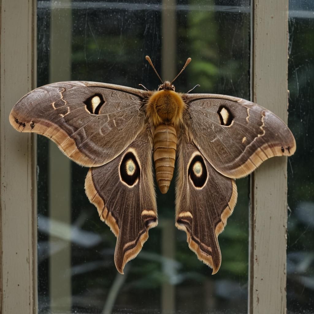 Polyphemus Moth in Contrasting Natural Light