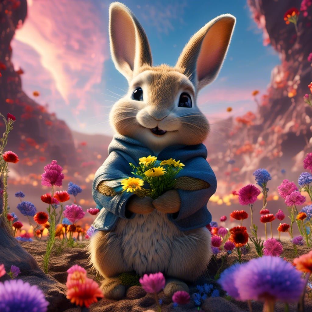 Peter Rabbit on Sci-Fi Planet in 3D