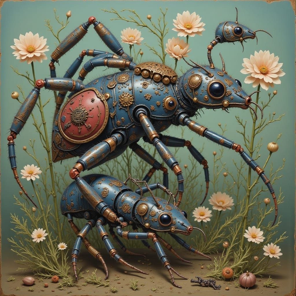 Cute Surreal Robot Meets Savage Chimera