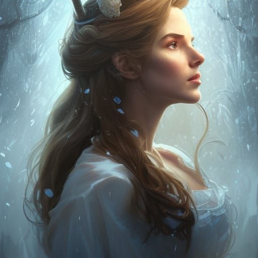 Beauty and the Beast Portrait in Art Nouveau Style