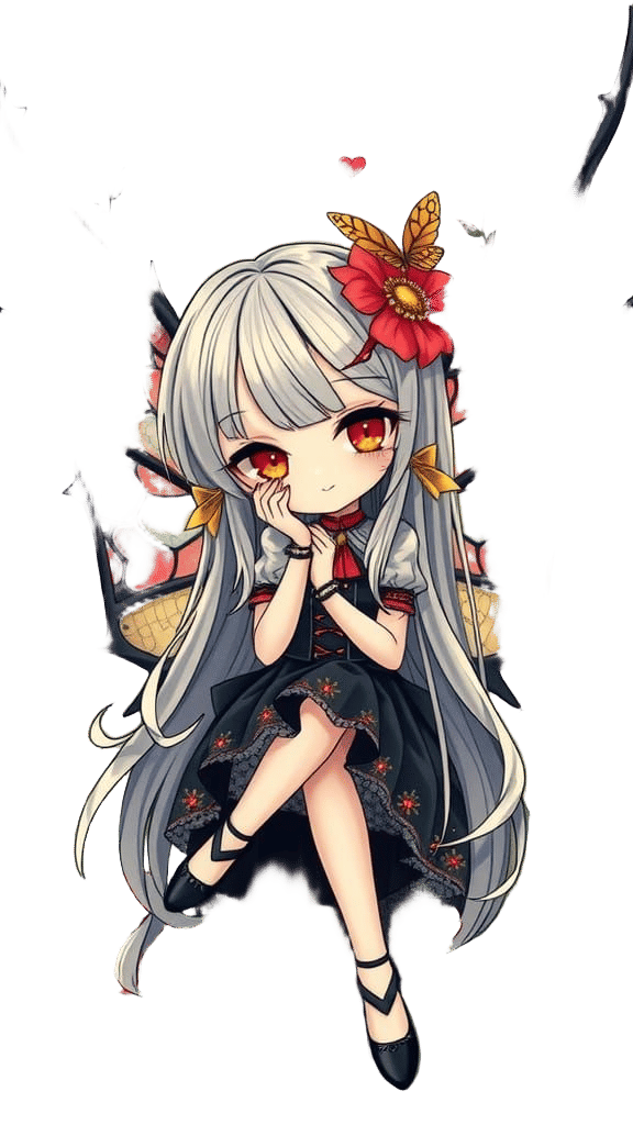 Kawaii Fairy in Gothic-Hippy Style