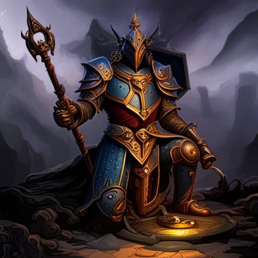 Ornate Royal Knight in Dark Fantasy Style