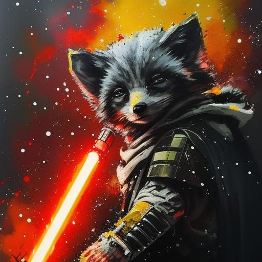 Star Wars Fox with Lightsaber in Speedpaint Style