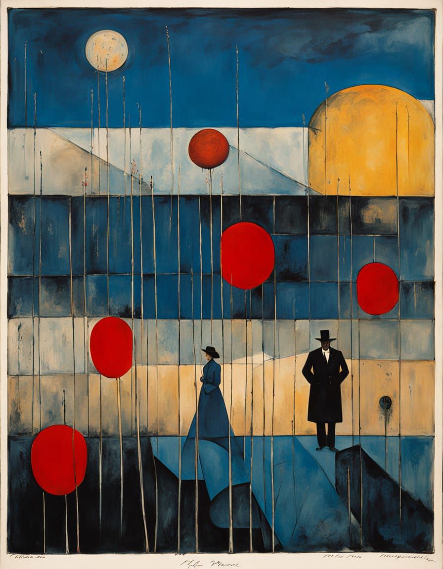 Regal Rabbit Conquers Puppet-Like Humans in Haunting Etching...