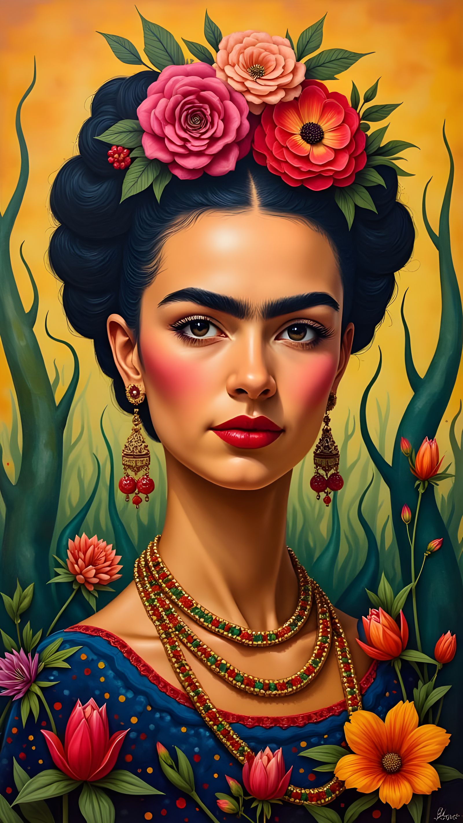 Vibrant Frida Kahlo-Inspired Wall Art