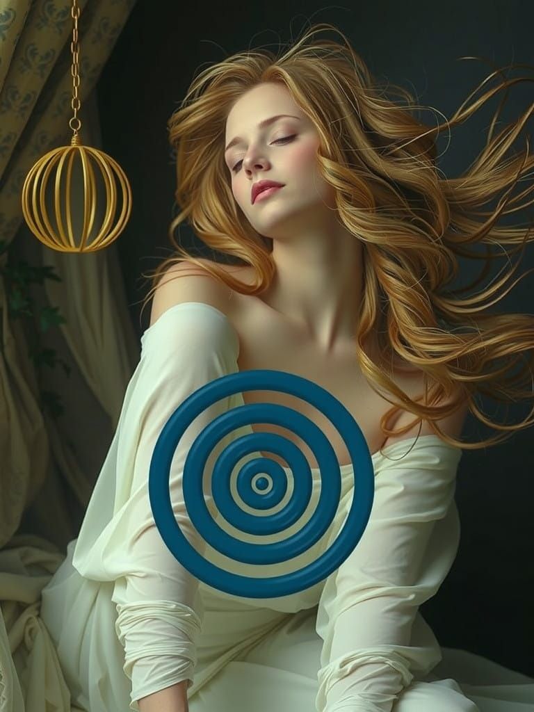 Serene Blonde Woman in Dreamlike Slumber