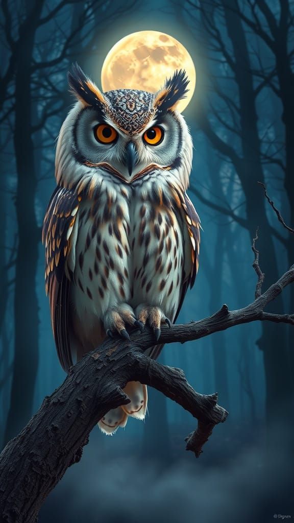 Majestic Owl in Hyper-Realistic Style