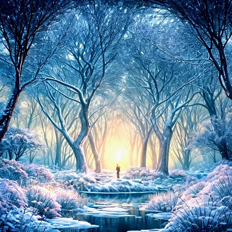 Crystal Garden on Frozen Lake