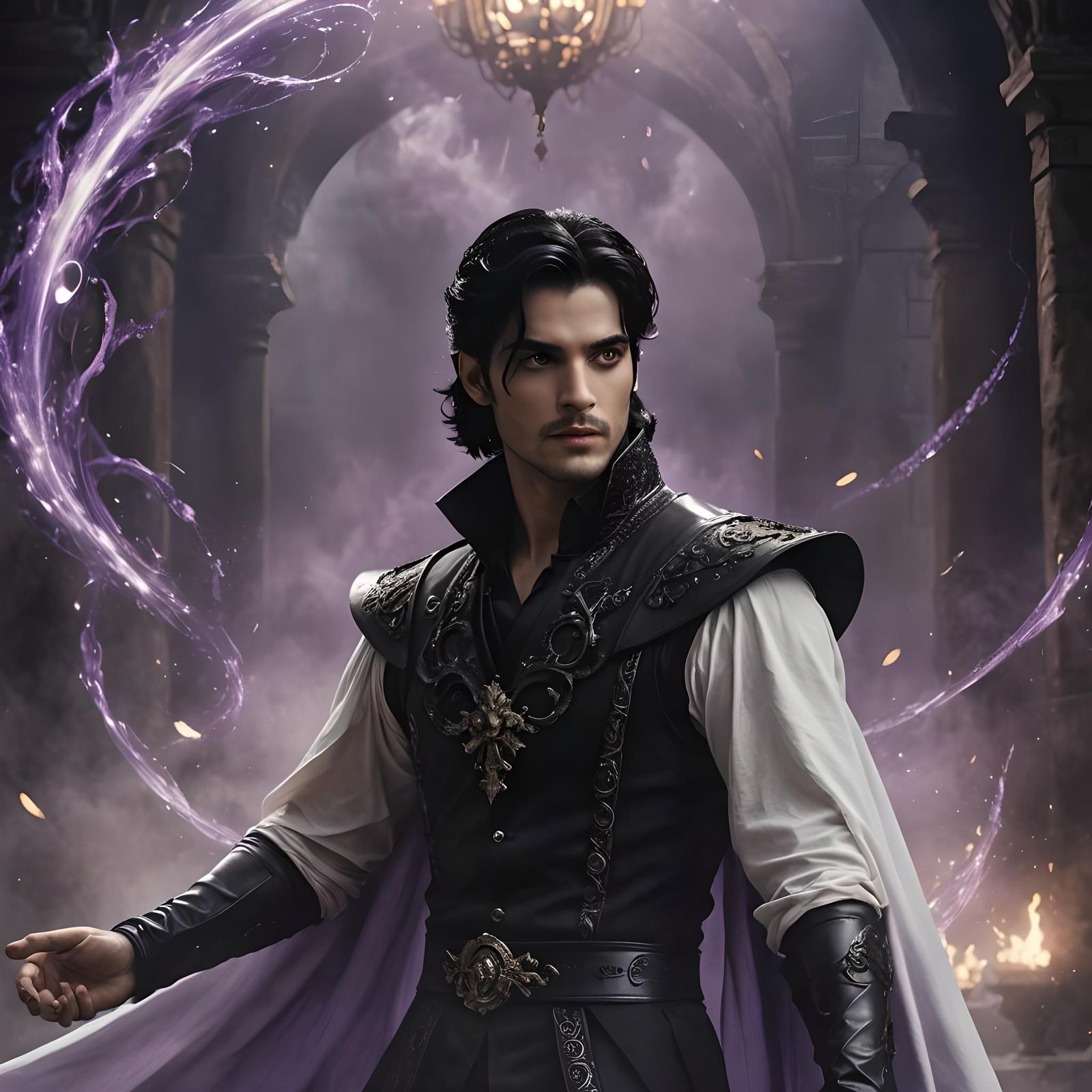 Handsome Shadow Prince in Regal Attire