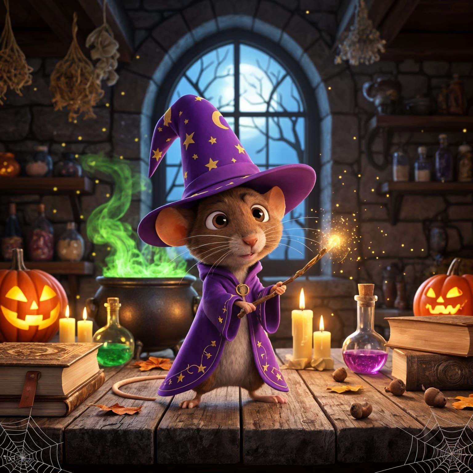 Magical Mouse Wizard in Disney-Pixar Style