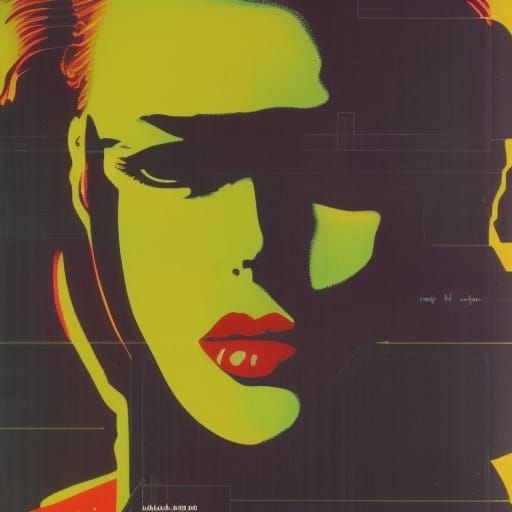 Nastassja Kinski 80s Vogue Portrait in Synthwave Style