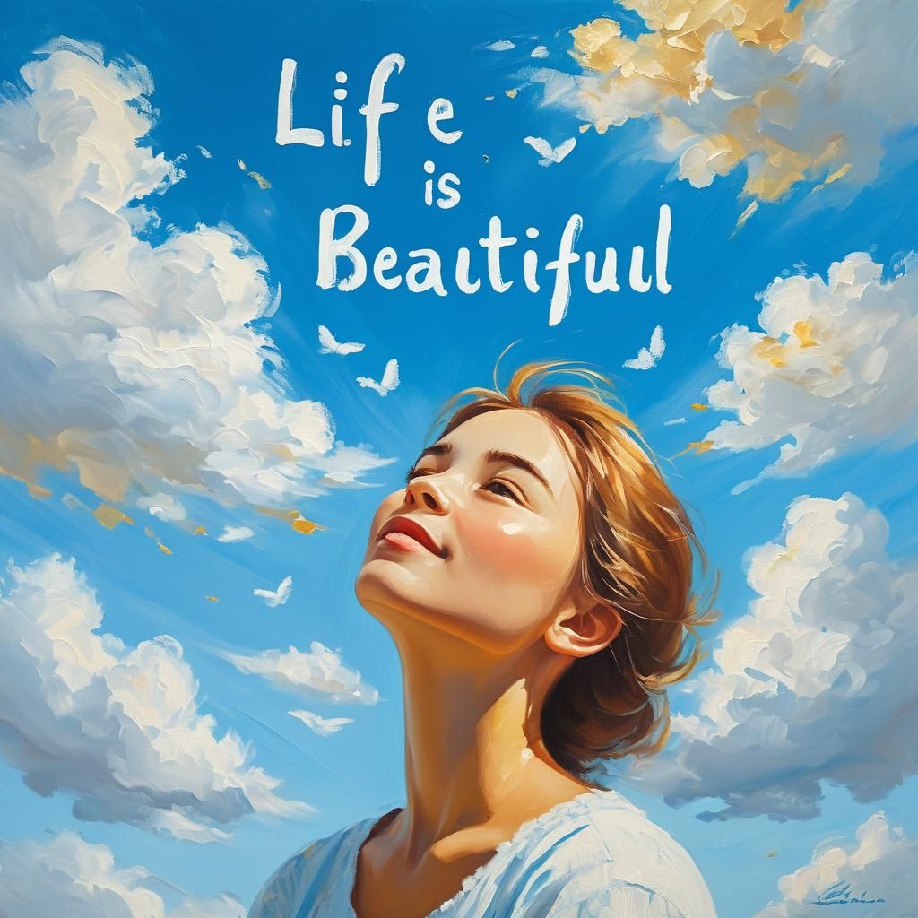 Impressionist Portrait: Life is Beautiful Sky