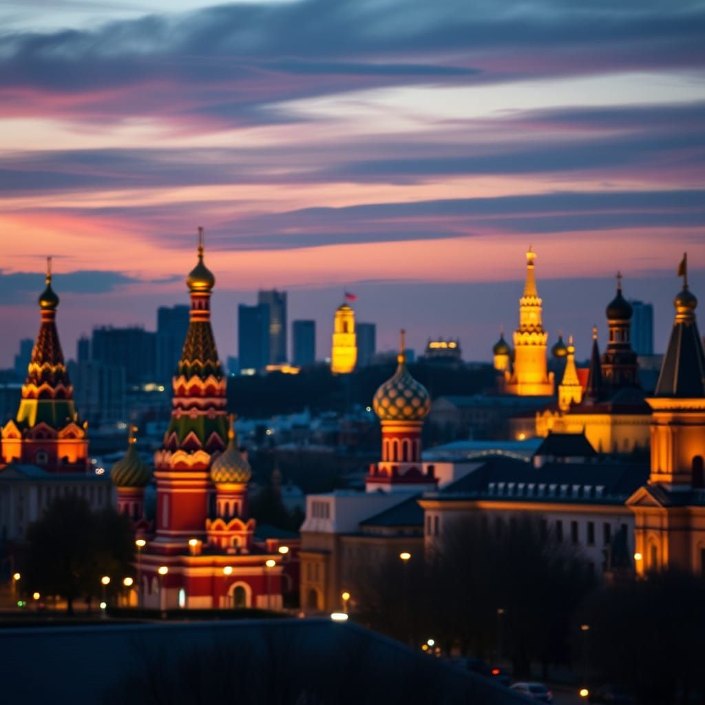 Moscow Cityscape at Golden Hour