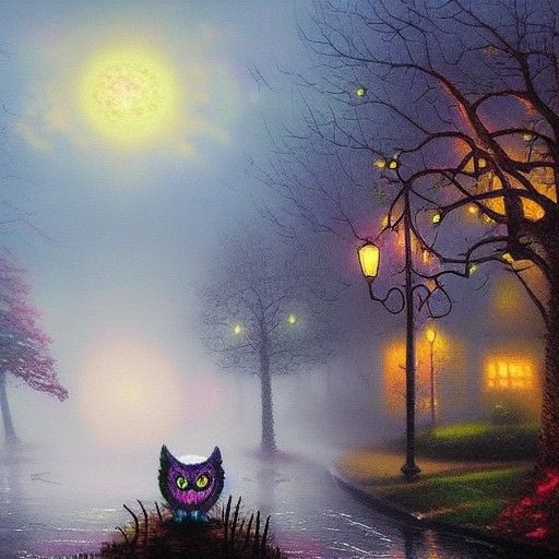 Ethereal Zombie Owl Night Scene