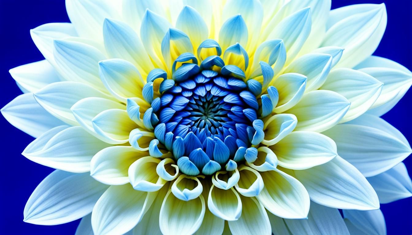 Delft Blue Dahlia Flower in Extreme Detail