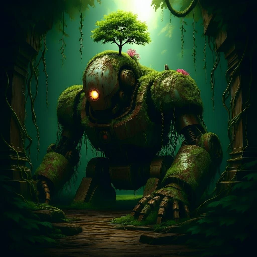 Ancient Jungle Automaton Reclaimed by Nature