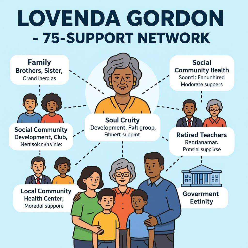 Ecomap Illustrating Lovenda Gordon's Support Network