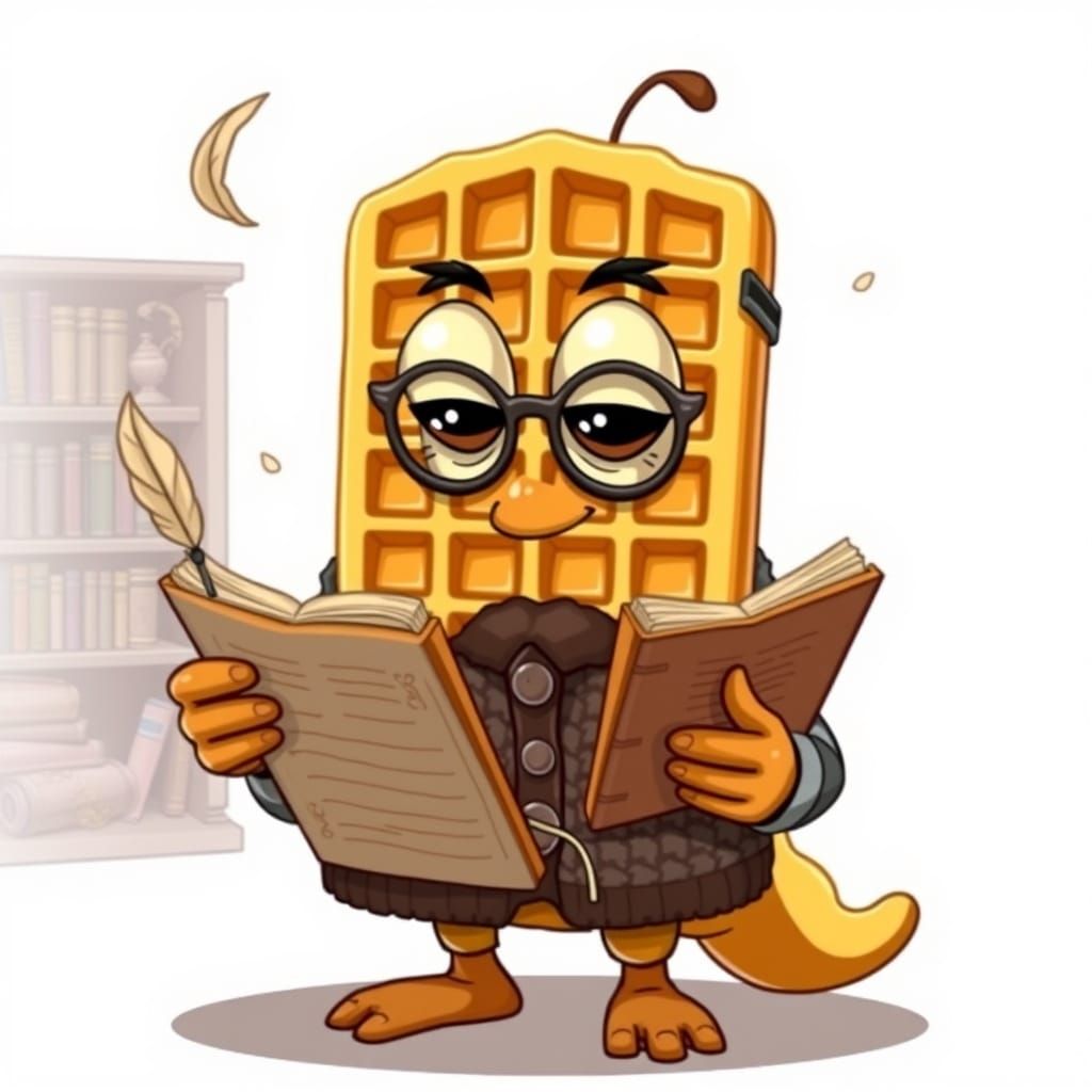 Waffle Scholar in Cozy Study