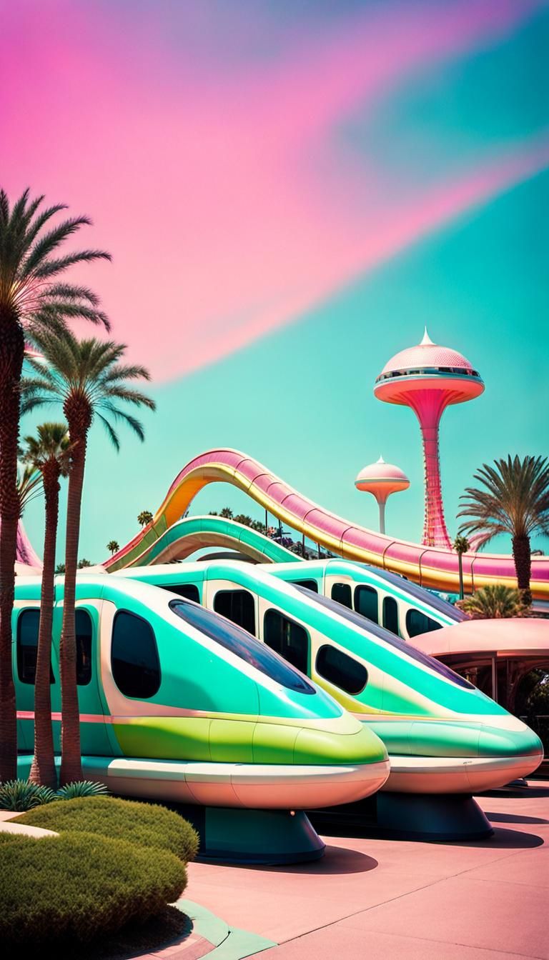 Retro-Futuristic Reptilian Wonderland in 80s Style