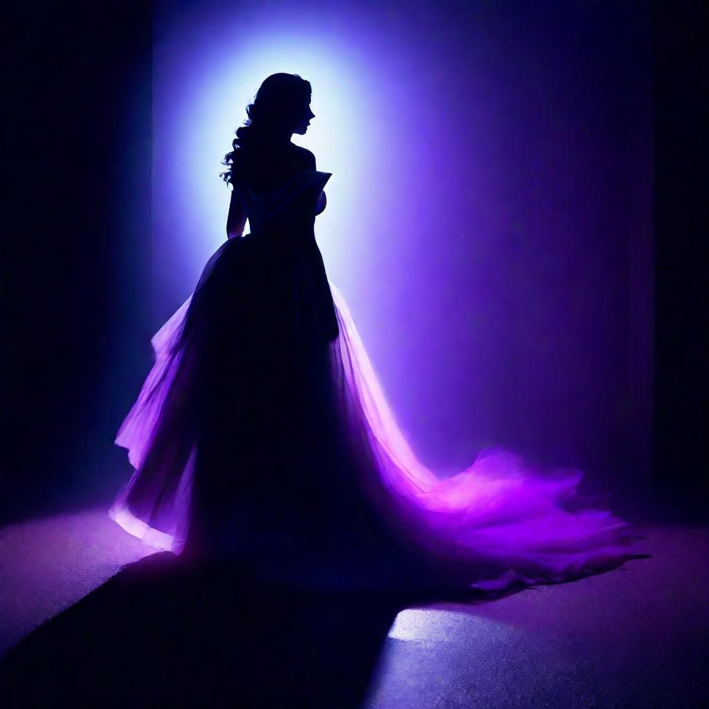 Woman in White Gown Entering Dark Void