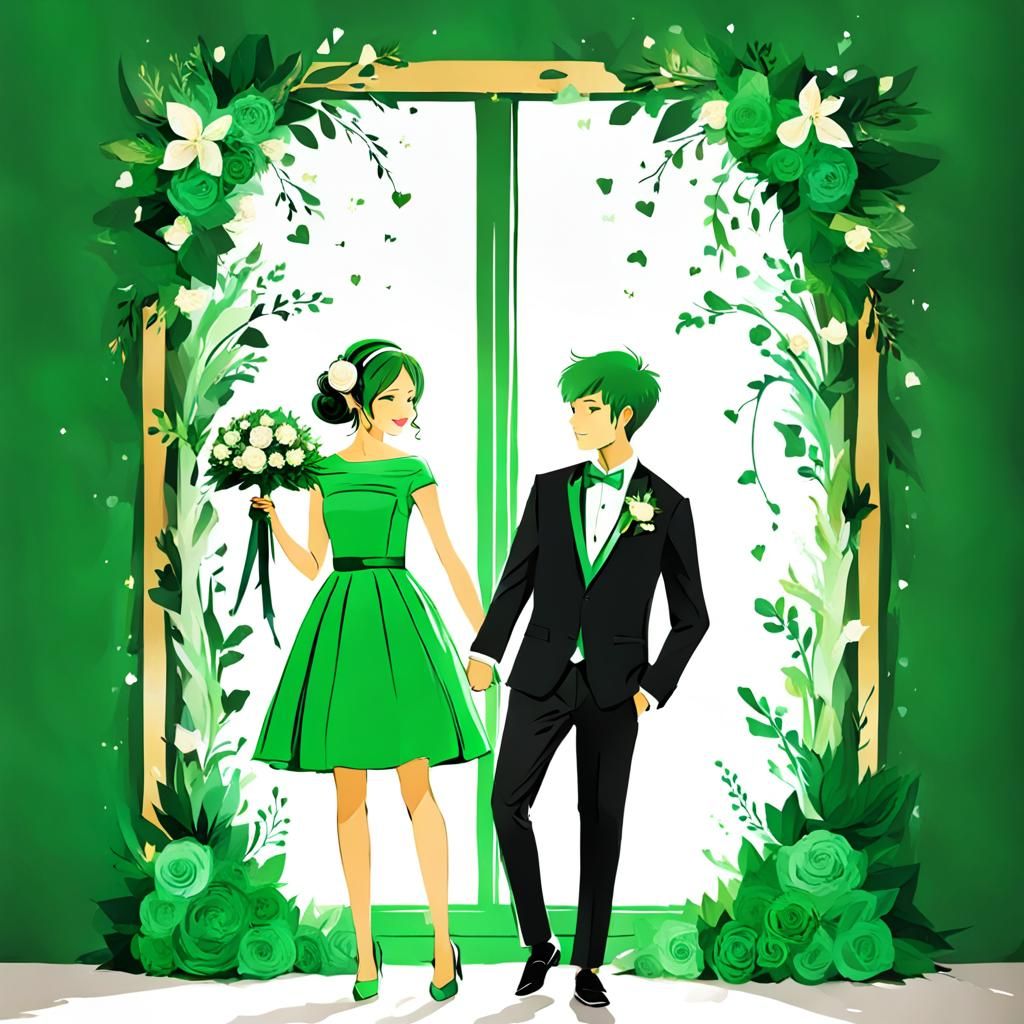 Lush Green Garden Wedding Scene